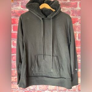 Alo Yoga Black Frost Faux Shearling Hoodie